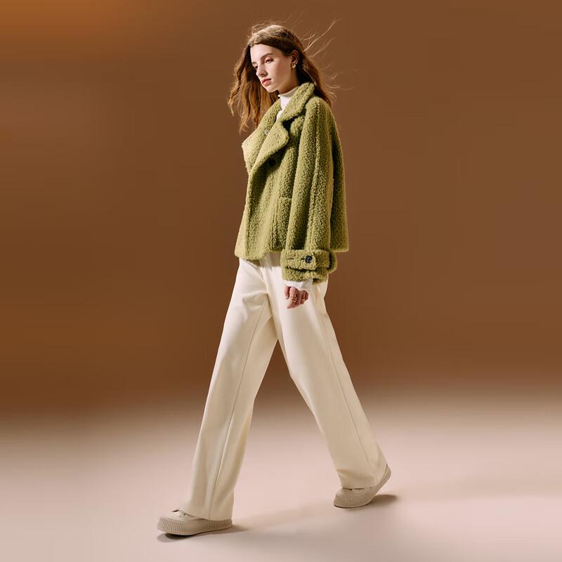 Sancai Women's Fleece-Lined Loose Wide-Leg Casual Pants