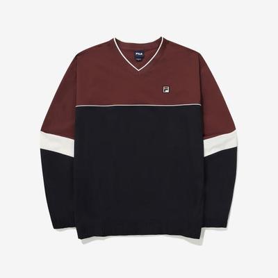 Colorblock V Neck woVen Sweatshirt
