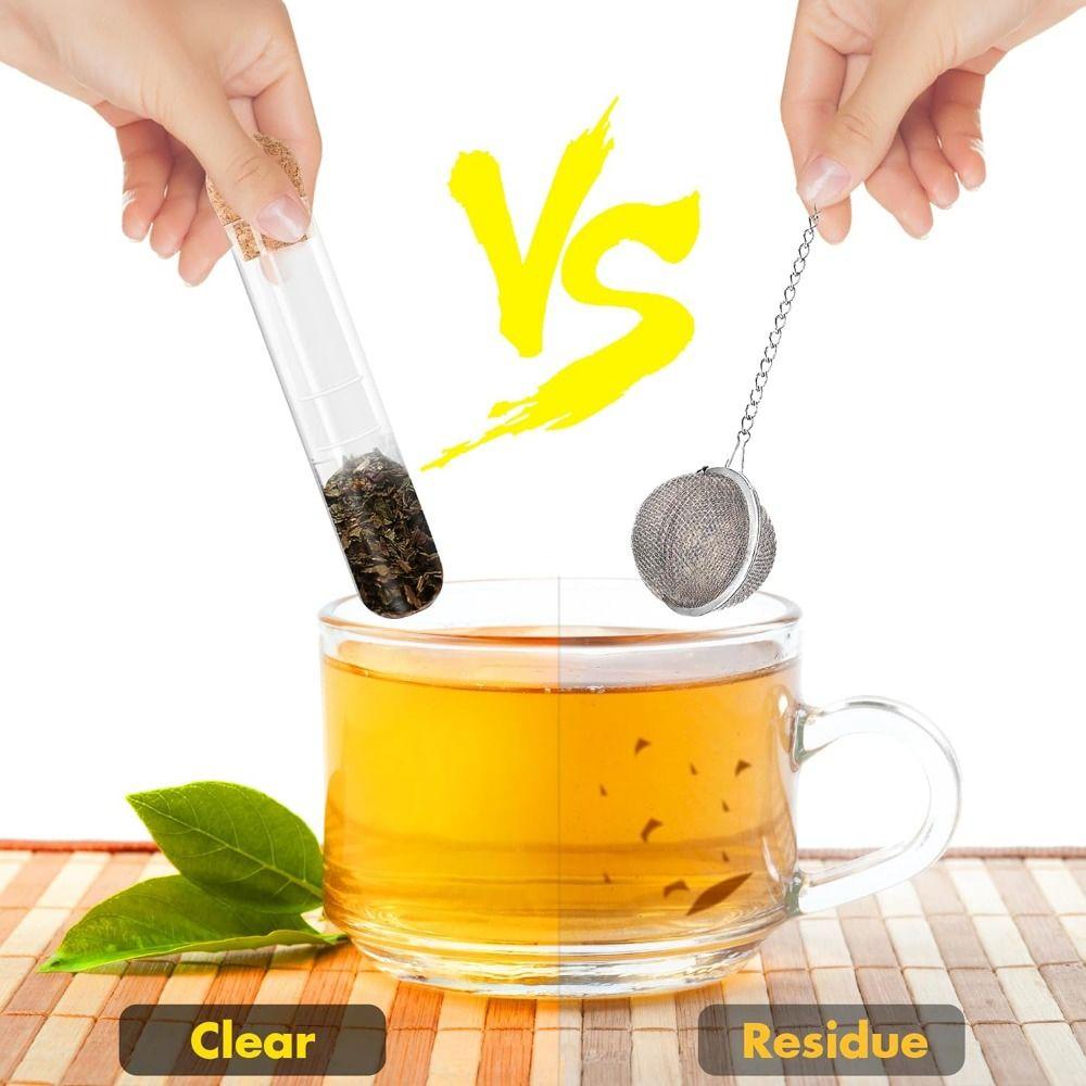 Tube Glass Tea Infuser Cork Lid Tea Steeper Easy To Clean Reusable Tea Strainers  Drinkware