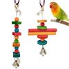 Pet Budgies Cage Perch Stand Wood Chew Toy Parrots Swing Hanging Toy for Cage