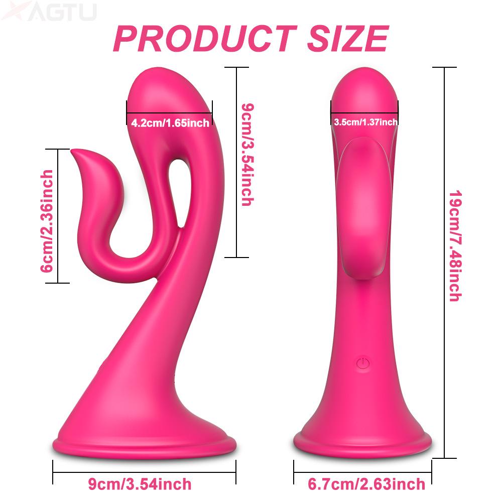 Remote-Control Dual Vibration Suction Cup Massager for Women - Silent Dormitory Use
