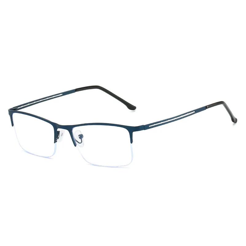 2025 New Fashionable Semi-rimless Myopia Glasses Openwork Temple Arms Unisex Business Minus Diopter Eyeglasses 0 To -4.0