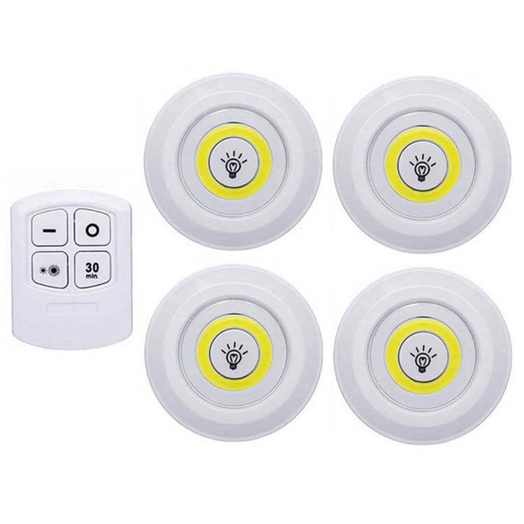 Bright Cob Under Cabinet Light 3W  LED Wireless Remote Control Dimmable Wardrobe Night Lamp Home Bedroom Closet Kitchen
