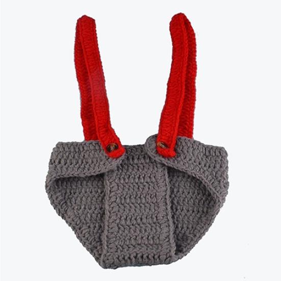 Căciulă Tricotată pentru Fetiță Nou-Născută + Papion Drăguț pentru Băiețel + Salopetă Fotografie