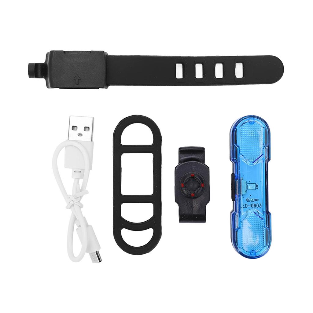 Bike Rear Light Waterproof 360 Degree Rotating Bicycle Warning LED Tail Lamp with 4 ModesBlue