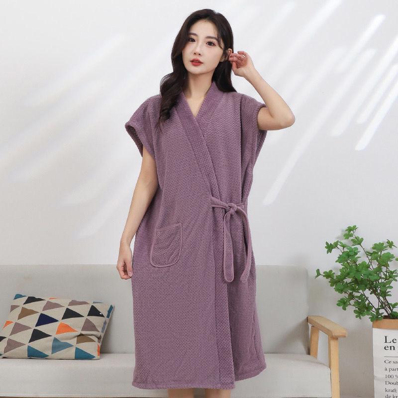 Large Bath Towels for Body Coral Velvet Bath Towels Lady Wearable Fast Drying Beach Spa Bathrobes Bath Skirt