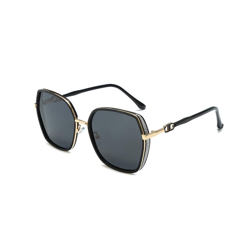 Occhiali da Sole di Alta Gamma con Glitter Laterali per Donna, Occhiali da Sole Polarizzati Moda Lusso Leggero, Tendenza Occhiali da Sole Anti-UV