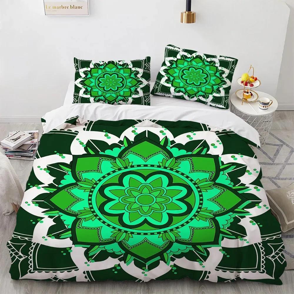 Bohemian Mandala King Queen Duvet Cover Boho Style Flower Bedding Set Adults Exotic Nordic Floral Polyester Quilt Cover