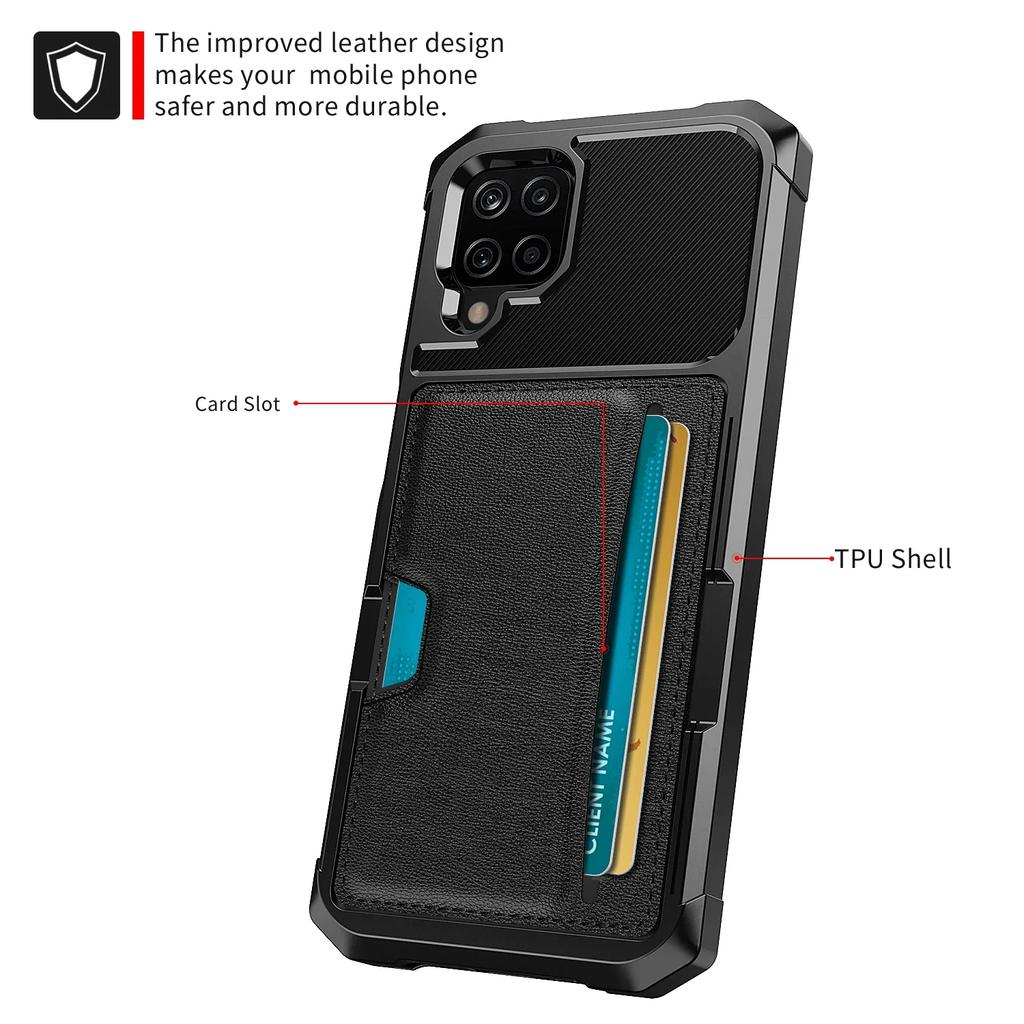 Anti-Knock Leather Card Holder Case for Samsung Galaxy A55 A15 A35 A54 A34 A14 S24 Ultra S23 Plus 5G S22 S21 FE S20 Ultra Cases