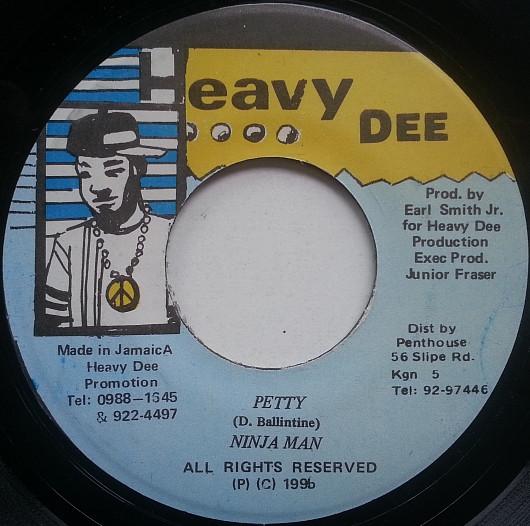 

7inch Record NINJAMAN - Petty NONE Heavy Dee 1996 Jamaica Reggae, Ska & Dub Used