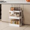 3-Tier Pull-Out Kitchen Storage Rack with Wheels