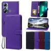 PU Leather Flip Wallet Phone Case for Infinix HOT 20i Litchi Texture Card Holder Kickstand Wrist Strap Protective Cover