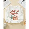 European sizes Kids' Crewneck Sweatshirt - Lovely Rabbit Like Carrot Print , Sportswear And Casual Wear, Soft And Comfortable, Children's Clothing