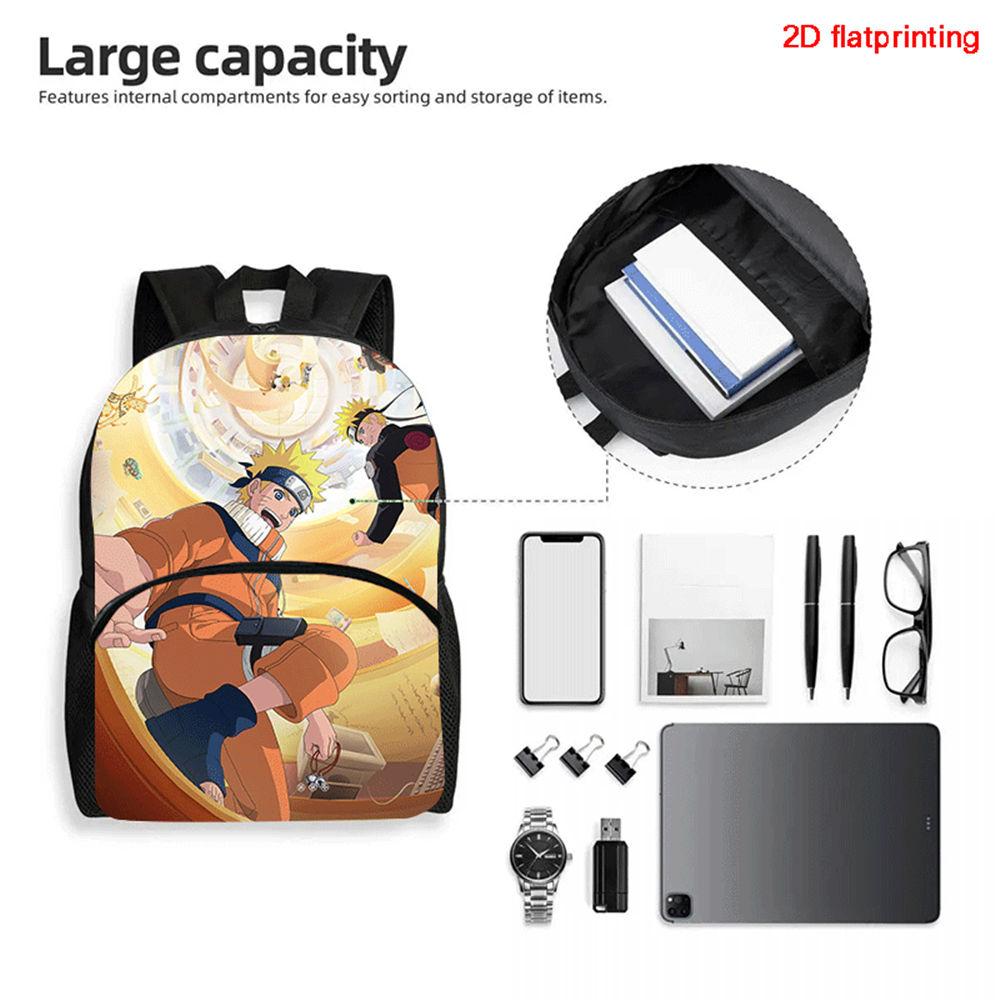 NARUTO Cartoon Anime Kids Backpack,With Adjustable Shoulder Strap & Front Pocket,Lightweight & Durable,for Boys & Girls Age 6-10