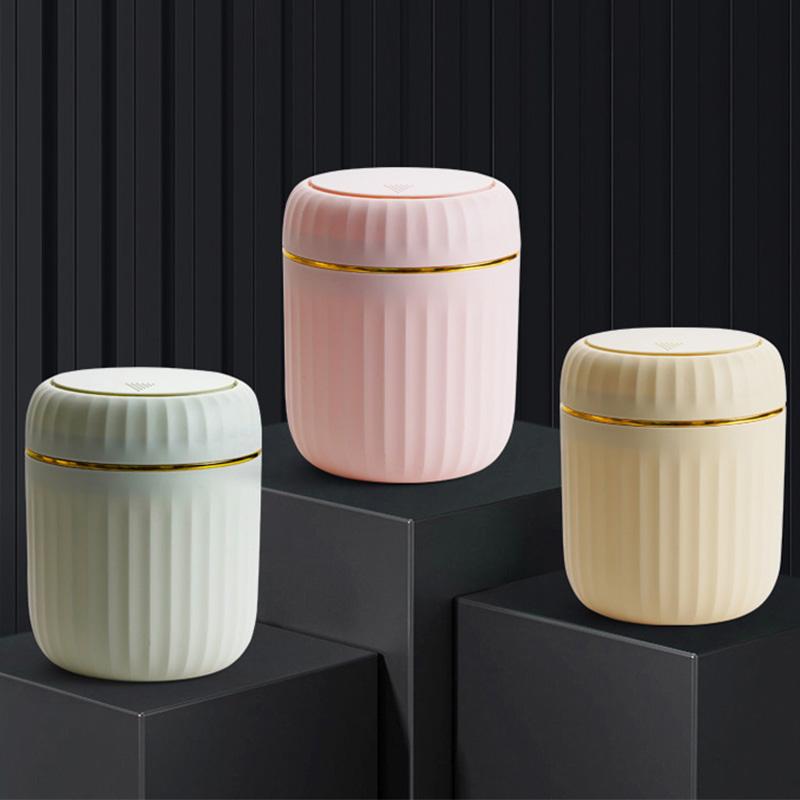 Mini Desktop Trash Can Plastic Garbage Bin With Lid Desk Storage Box Coffee Table Office Study Odor-Resistant Home Supplies