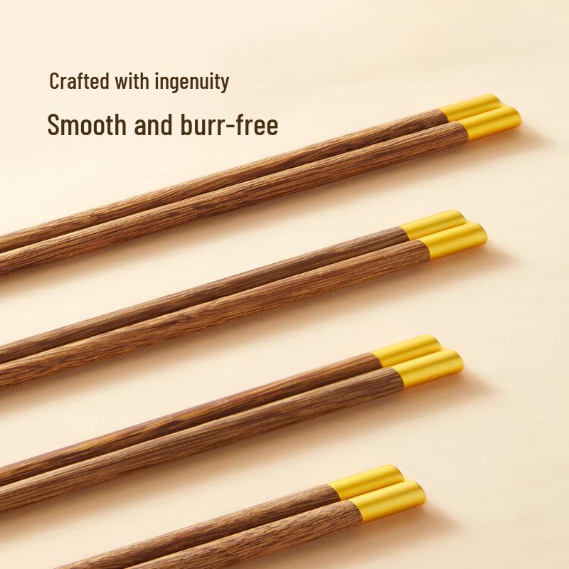 COOKER KING Premium Wenge Wood Chopsticks - 10 Pairs Set