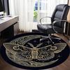 1pc Moon Moth Office Round Area Rug, Indoor Mat Suitable For Office, Under Office Chairs Bedroom Living Room Home Decor, Room Deco