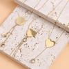 Women's Heart & Round Pendant Necklace: Japanese-Korean Style, Ultra-Fine Snake Chain, Stainless Steel, Versatile & Fashionable.
