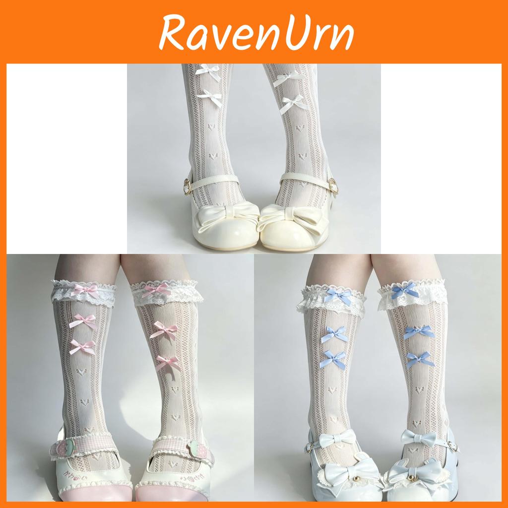 Lolita Socks With Lace Bows For Women Summer Fashion Cotton Blend