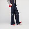Women's Wide-Leg Faux Denim Trousers