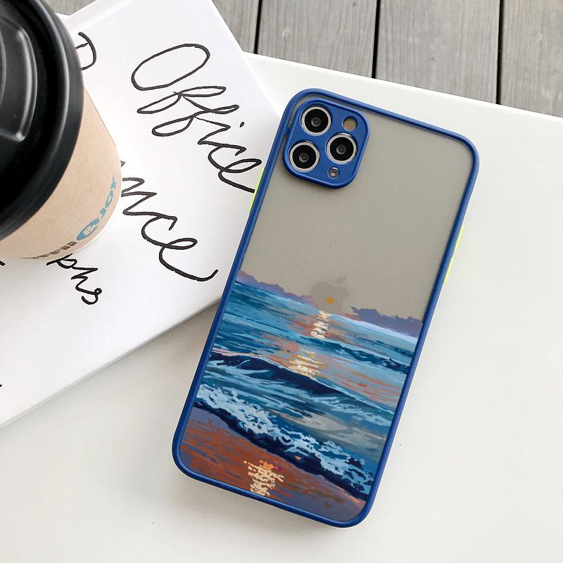 Watercolor Painting Phone Case for IPhone 17 16 15 13 12 11 14 Pro Max X XS XR Max Aquarelle Ocean Waves Shockproof Covers