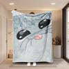 1pc Ins Cute And Easy Gray-Blue Q-Cute Big-Eyed Seal Pattern Blanket, Decorative Blanket for Bedroom And Living Room Sofa, Warm Blanket for Nap And Lu