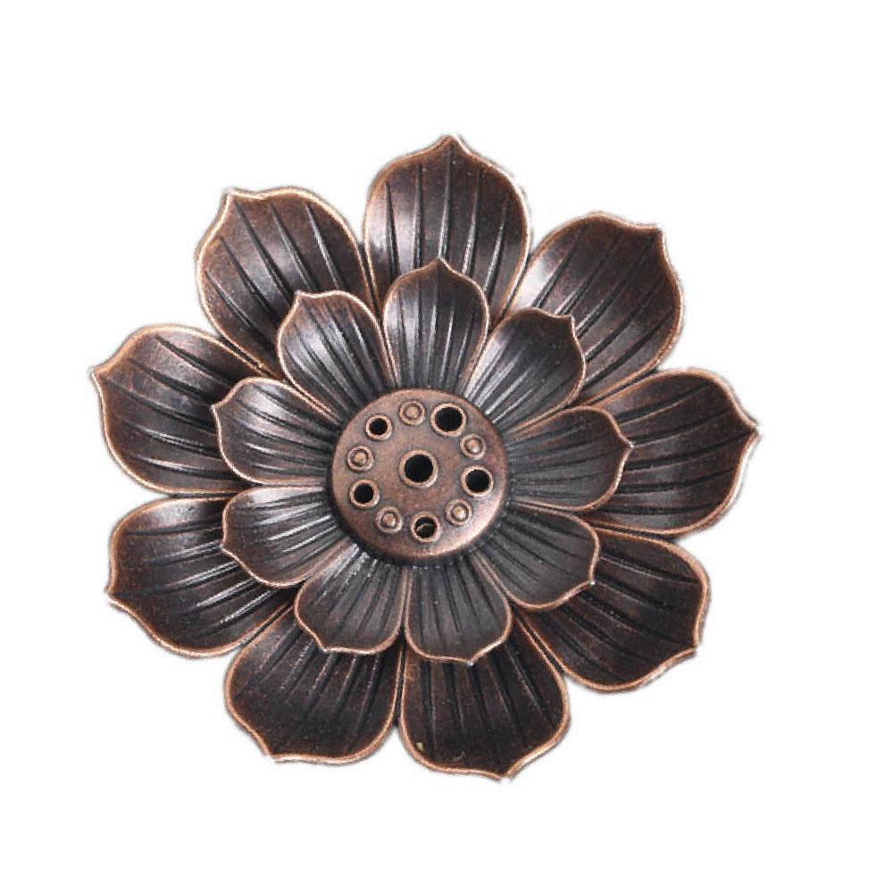Buddhism Lotus Line Incense Alloy Incense Burner Stick Holder Plate Sandalwood Coil Base Temples Yoga Studios Home Decoration
