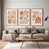 Neutral BohoTerracotta Abstract Flowers Poster Print Floral Canvas Painting Flower Market Wall Art Picture for Living Room Decor