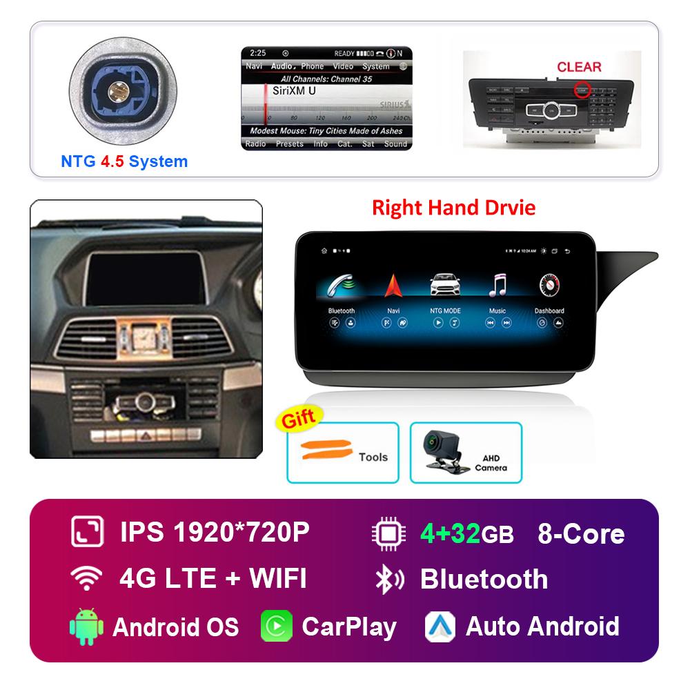 10.25'' Right Hand Drvie for Mercedes Benz E Class C207 W207 2009 - 2015 NTG 4.0 4.5 System Android Car Radio Multimedia Player