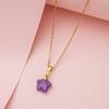 Natural Stone Star Shaped Pendant For Women Necklaces Jewelry Gifts Pentagram Star Pink Crystal Chakra Nature Stone Necklace 1PC