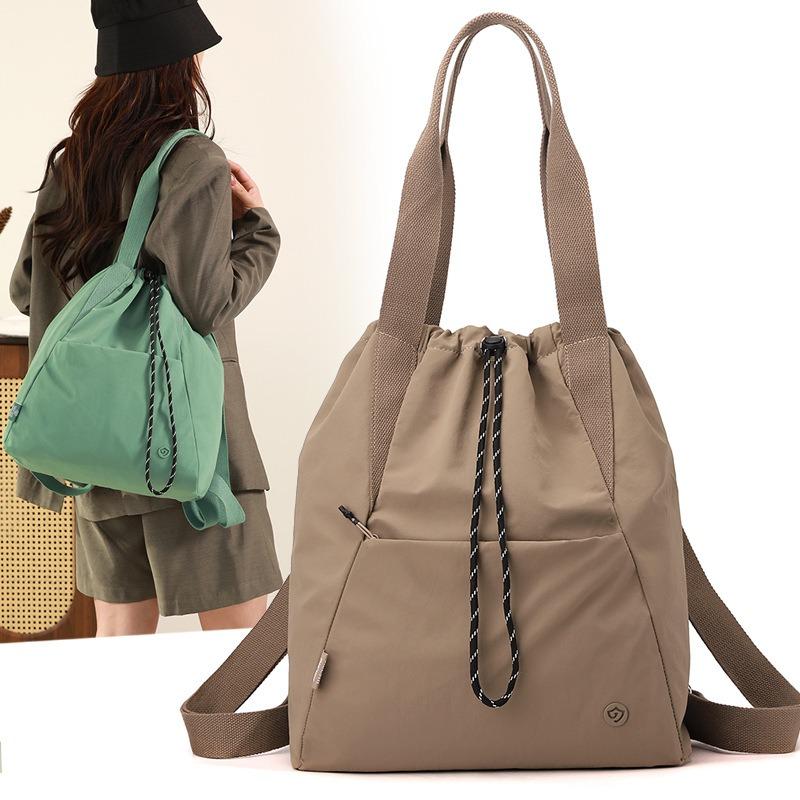 Junior High School Student Schoolbag Women's Fashion Drawstring Bundle Backpack Lightweight Large Capacity Backpack Casual Women's Shoulder Bag