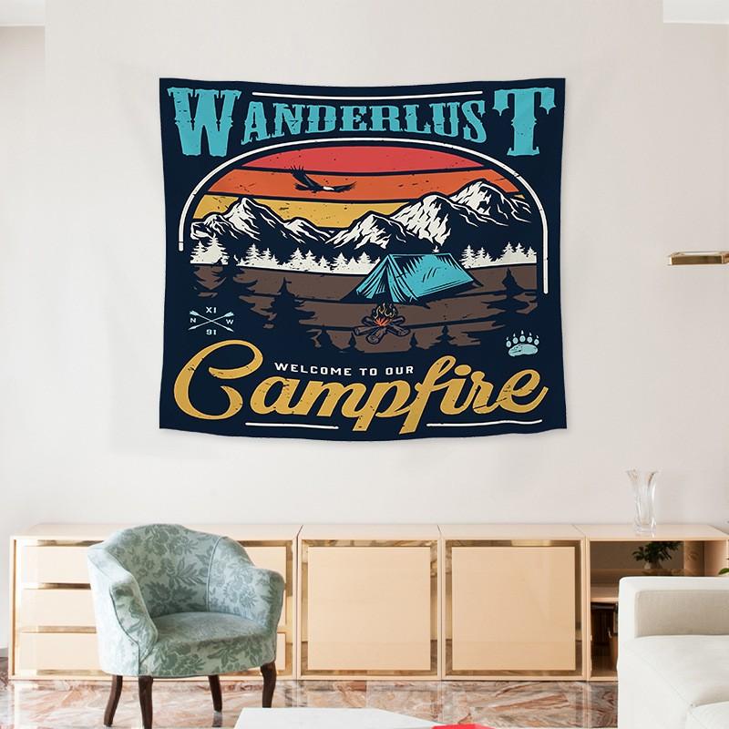 Ins Style Retro Adventure Tapestry Motorcycle And Beach Print Wall Hanging Bedroom Dormitory Home Decor