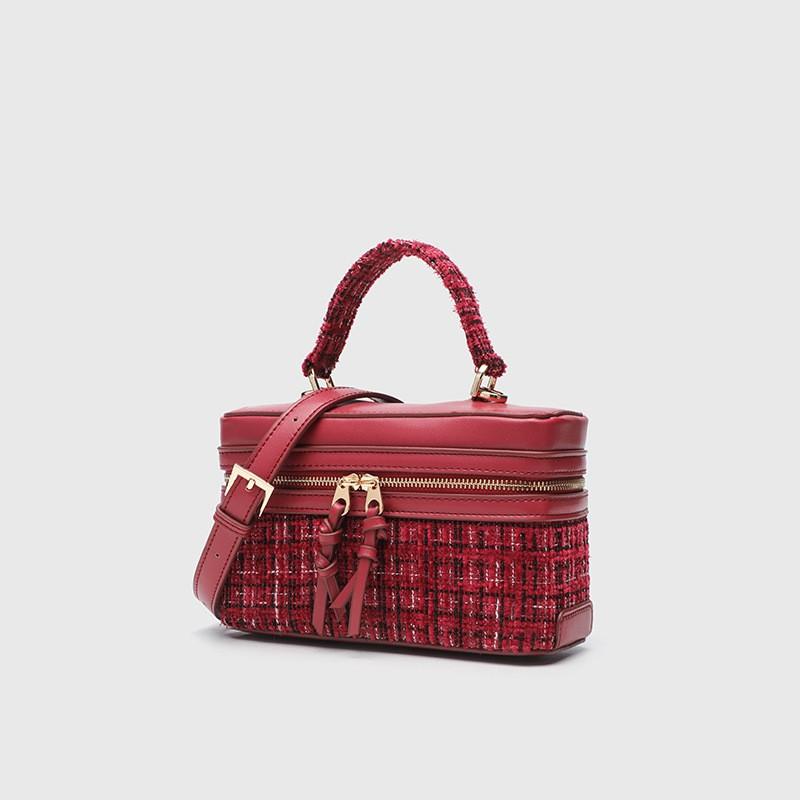 ZR Popular Women s Bag New All-matching Box Woolen Portable Single-shoulder Diagonal Small Square Simple Retro