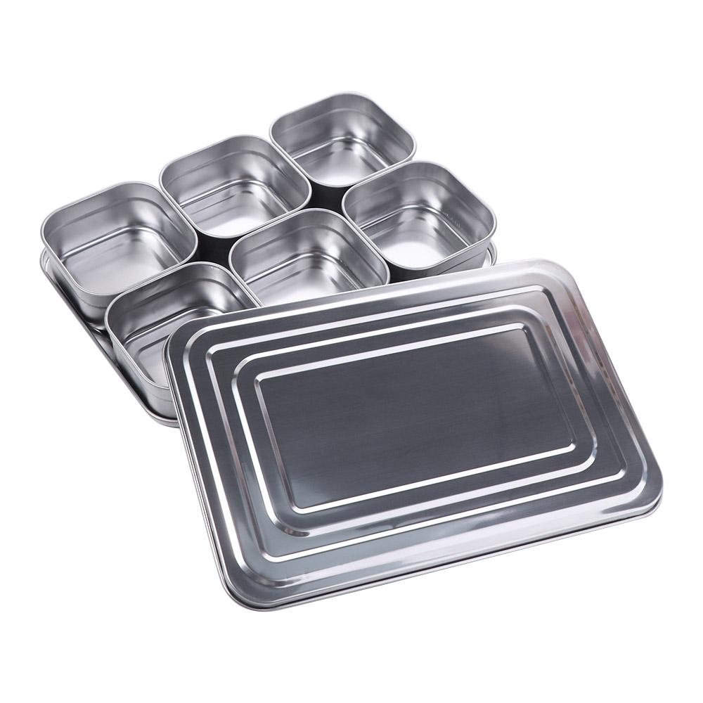 Edelstahl Lebensmittelzubereitungsbox Rechteckige Dessert-Zutatenbox Hot Pot