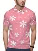 Men's Short-Sleeve Polo Shirt with Lapel Collar & Button Placket - Full-Body Christmas Print Button-Front Suitable for Dates, Beach Vacations, Machine