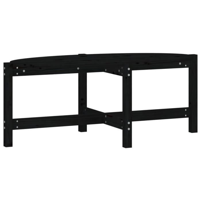 VidaXL Table basse Noir 118x63x45 cm Bois massif de pin 822321