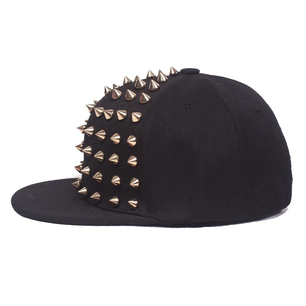 Sunshade Hip Hop Hat Adjustable Baseball Cap Casual Rivet Flat Hat Men and Women's