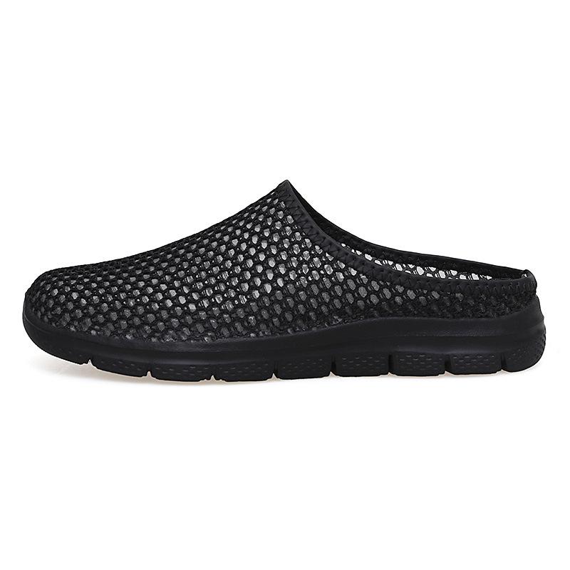 Lazy Bag Head Slippers Couple Summer New Fly-woven Breathable Thin Mesh Light Wear-resistant Men's Casual Half Drag