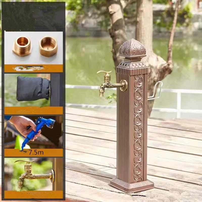 Tuqiu Antique Garden Faucet Red Bronze Outdoor Faucet Black Outdoor Stand Faucet Outdoor Mixer Column Tap Single Cold