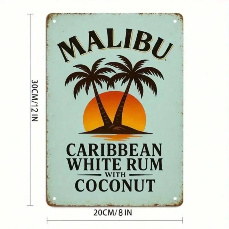 Vintage Tin Sign 8x12 Inch Tropical Beach Bar Art Decor
