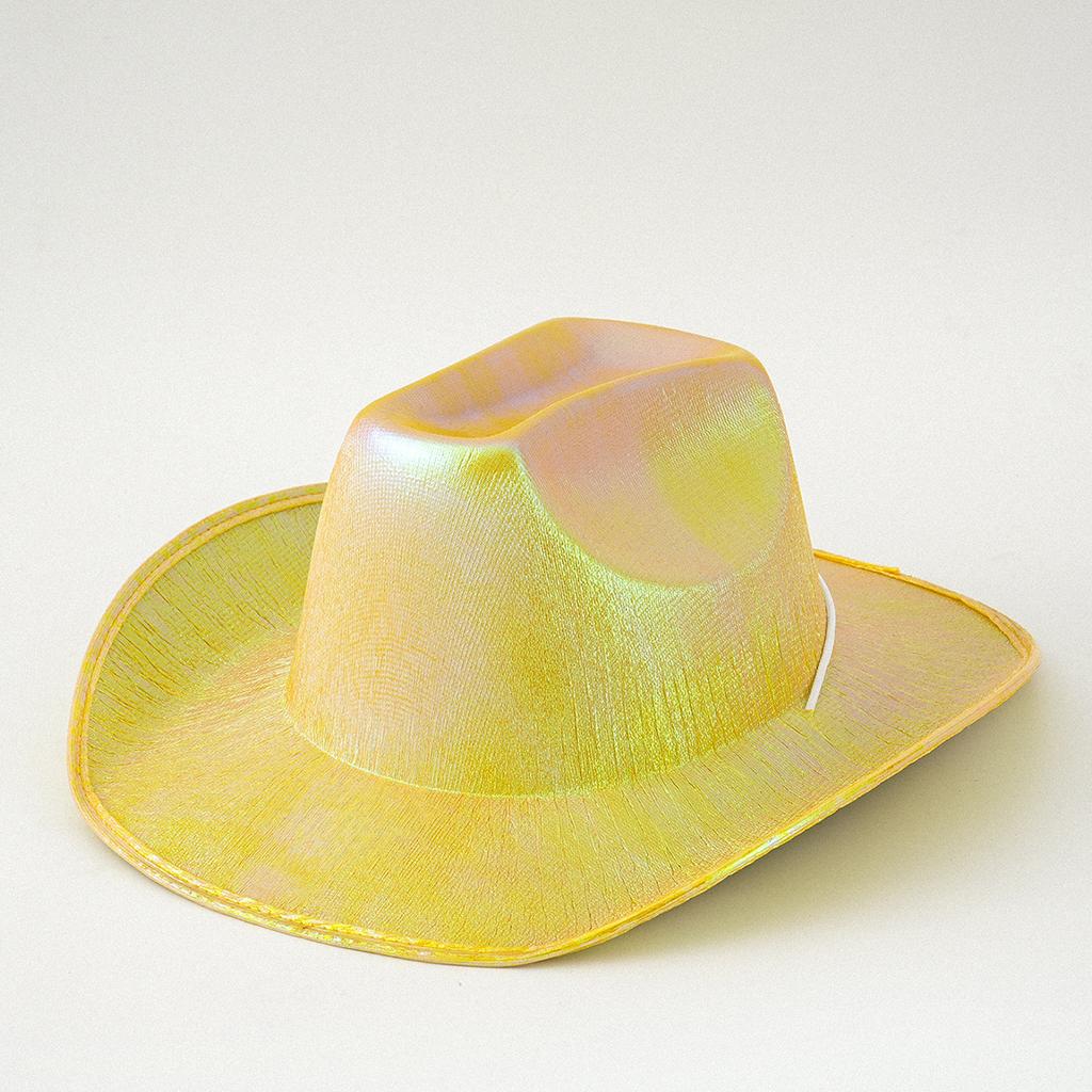 Popular Women's Solid Color Neon Light Simple Fashion Disco Cowgirl Hat Bachelorette Party Clothing Ideas