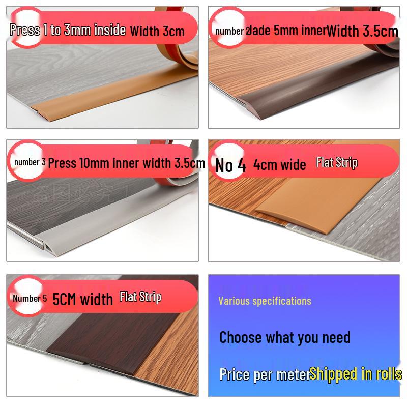 Self-Adhesive Floor Transition, Door Threshold, Seam & Gap Trim Strip