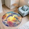 Marine Animals,Round Area Rug,Carpet Rug for Living Room Bedroom Sofa Playroom Decor,Non-slip Floor Mat