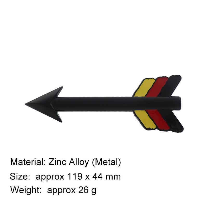 3D Three-color Arrow Logo German Flag Car Sticker Tail Bumper Badge Auto Rear Trunk Emblem Accessories