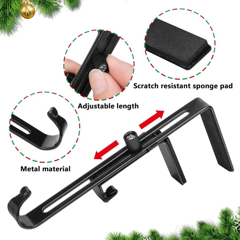 4 Pieces Christmas Fireplace Stockingand Garland Hanger Adjustable Wreath Hook Decoration For Fence Fireplace Christmas Tree