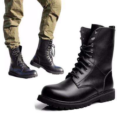 מגפי גברים טקטיים צבאיים Special Force עור עמיד למים קרסול מגף צבא נעלי עבודה