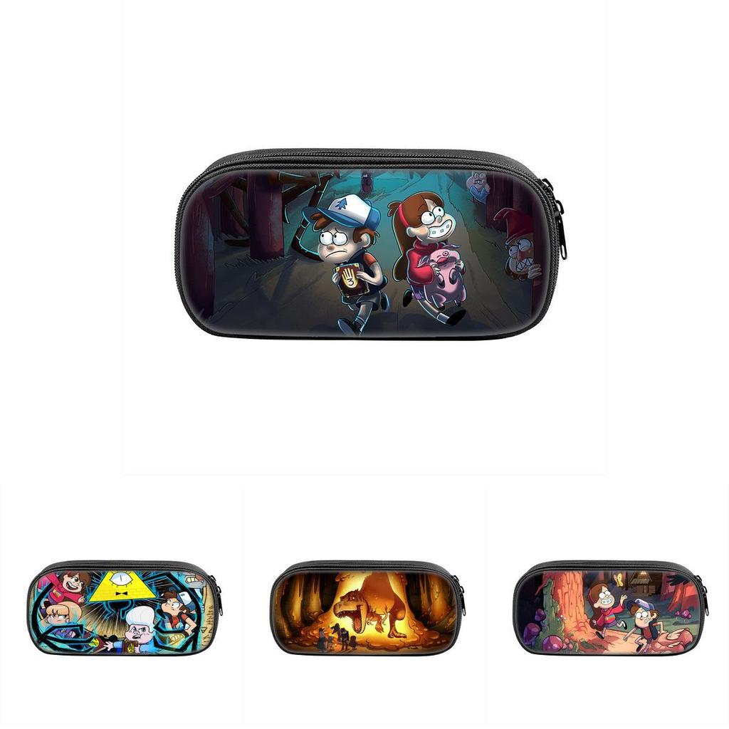 Gravity Falls Cartoon Pencil Case Large Capacity Nylon School Supply Organizer For Students