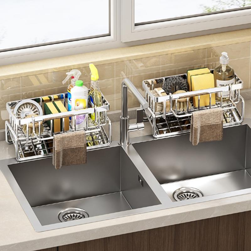 New Stainless Steel Kitchen Sink Storage Rack Faucet Storage Rack Sponge Rack Self-draining Storage Rack
