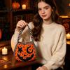 Kids Pumpkin Goodie Bags Halloween Trick‑or‑Treat Tote Bag, Ghost Face Candy Handbag, Party Favor Holders Reusable Bag for Costume Accessory