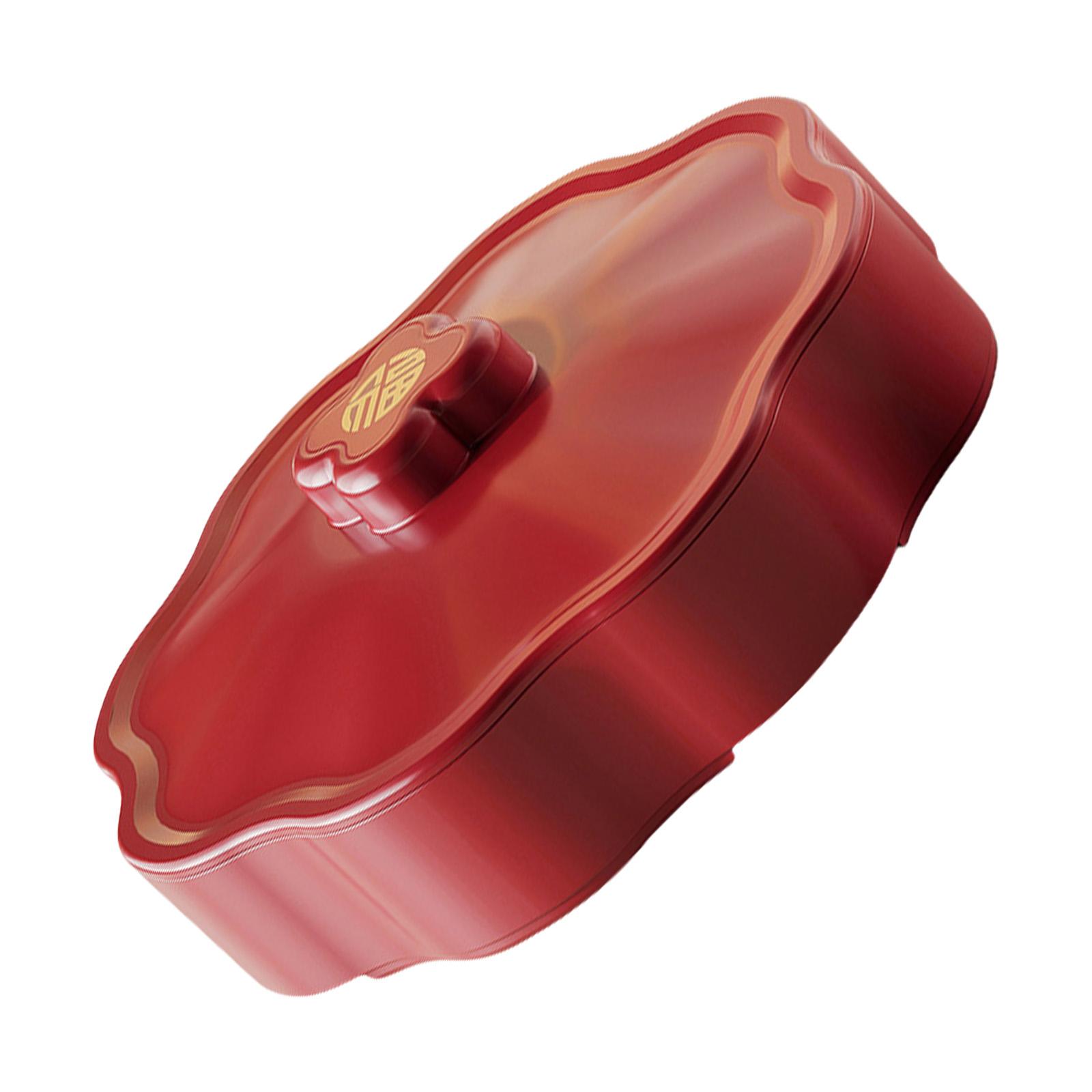 

Пластиковый органайзер для закусок Элегантная конфетница Контейнер для хранения сухофруктов с 5 отделениями Принадлежности для организации дома 1 красный